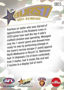 2021 Select AFL Footy Stars - Starburst Caricatures Camo #SBC5 Rhys Mathieson Back